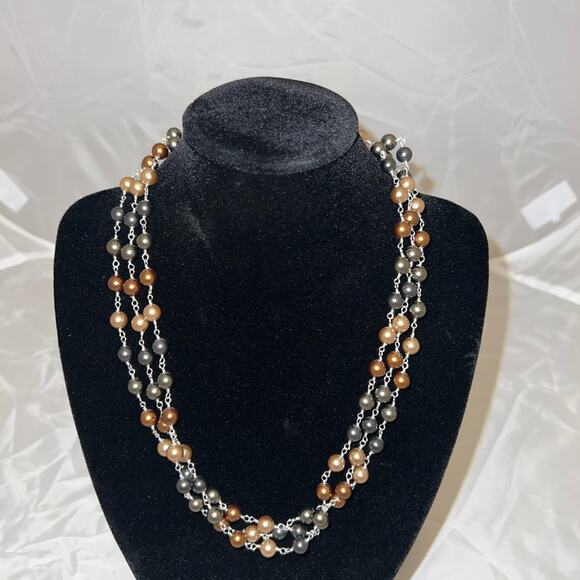 Pearl double strand/choker necklace (2 necklaces in one) - Picture 13 of 16